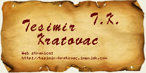 Tešimir Kratovac vizit kartica